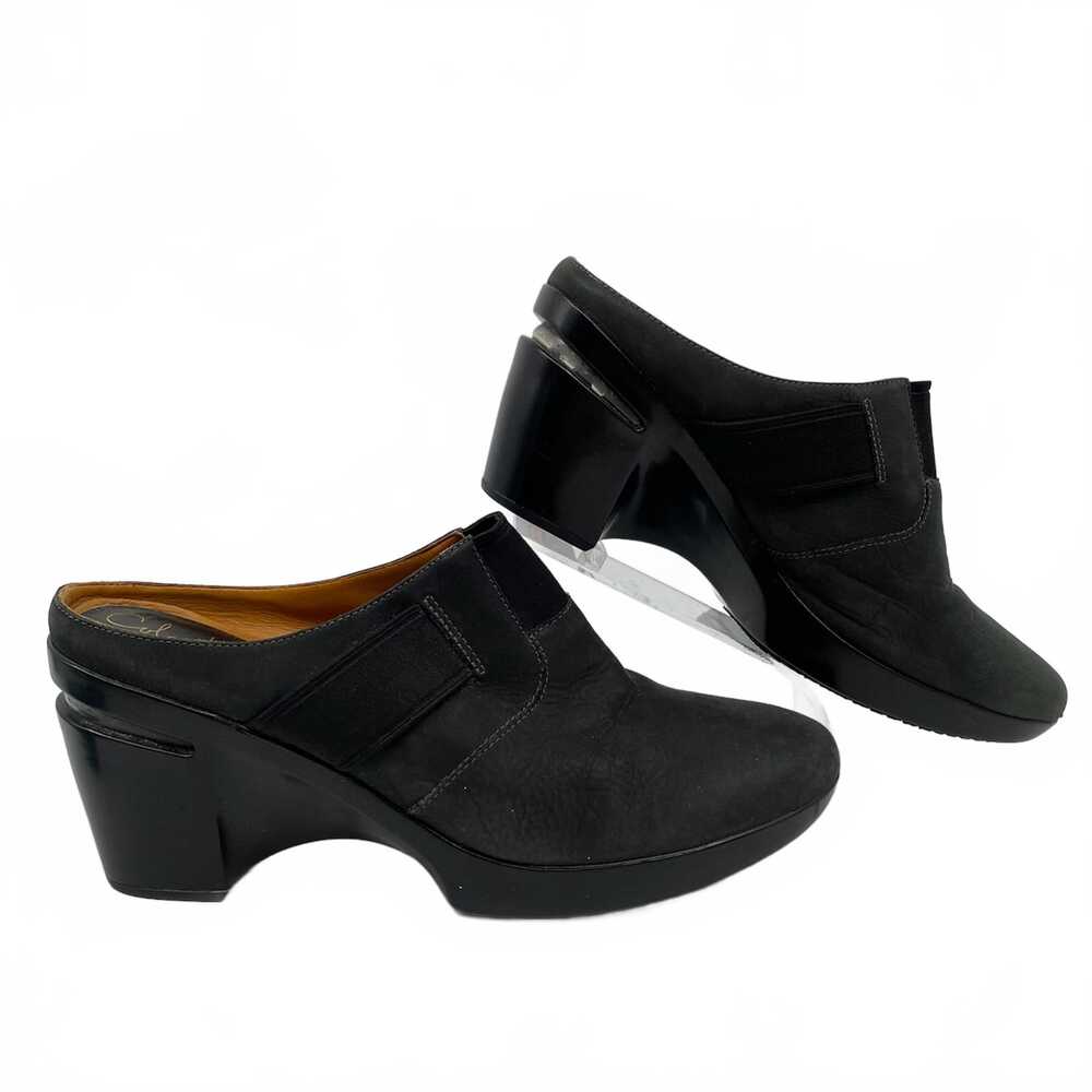 Cole Haan Black Leather Heeled Mule Clogs | Women’s US 9